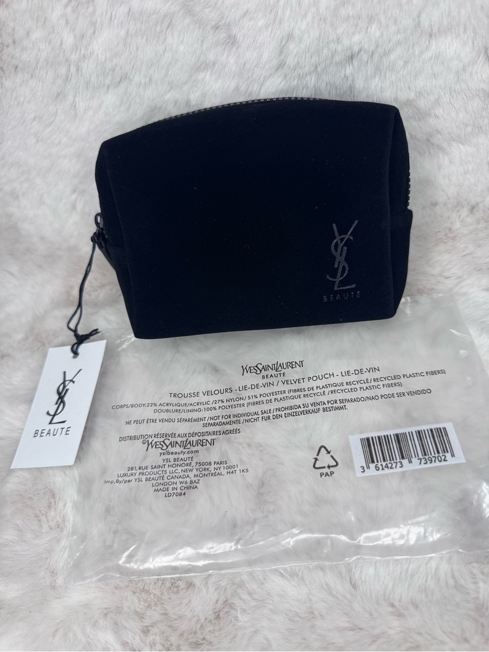 Yves Saint Laurent Black Velvet Cosmetic Mini Pouch ‼️No Box ‼️